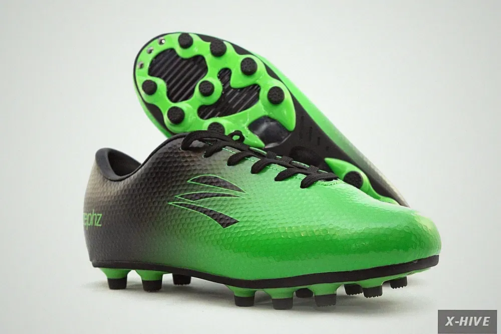 zephz Soccer Wide Traxx Cleat Lime Green/Black 1