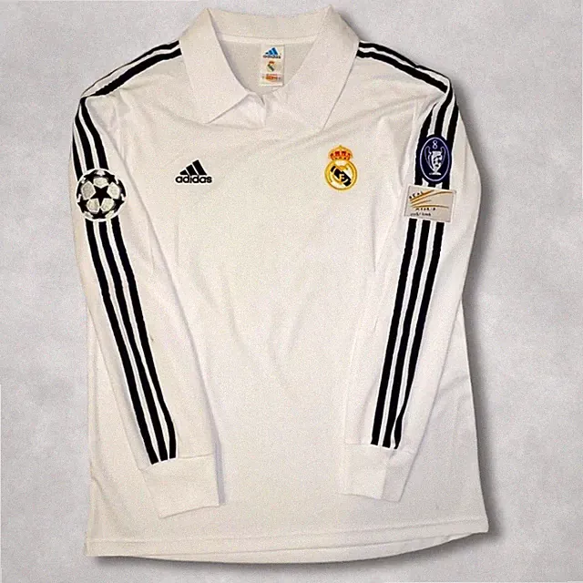 Zidane 5 Real Madrid 2001/2002 Centenary Final UCL Long Sleeve Soccer Jersey