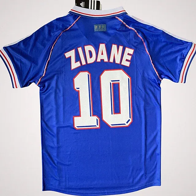 Zinedine Zidane France 1998 World Cup Home Jersey Retro Shirt - Mens Sizes - New
