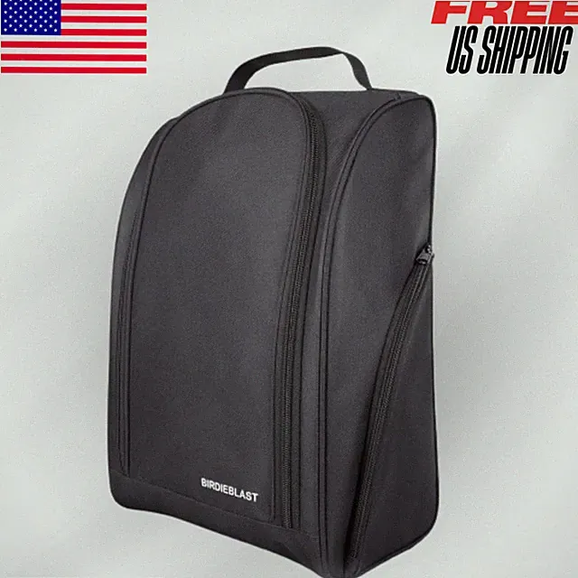 Zipper Sports Shoe Strap Bag W Side Pocket for Storing Golf Accessories, Padded