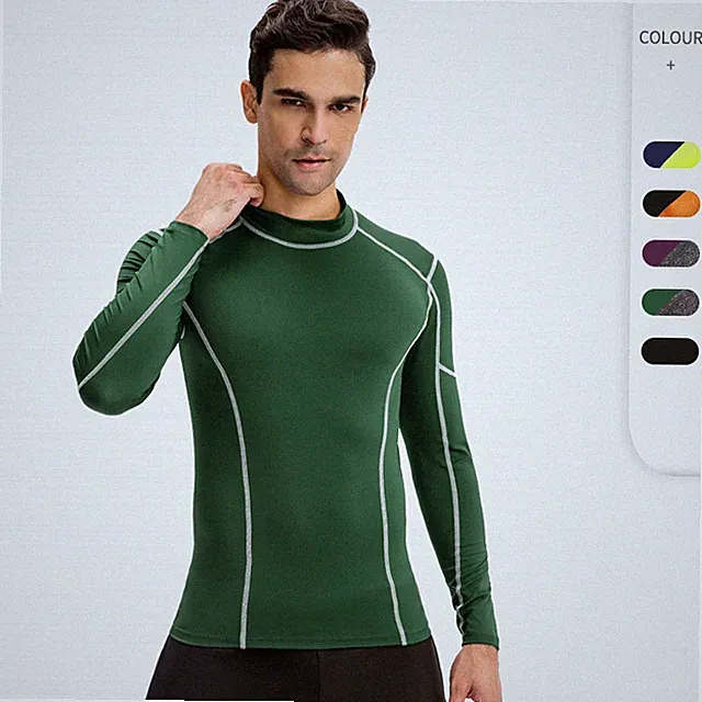 ZONBAILON Men's Fitness Long Sleeve High Elastic Quick Dry Running Training Suit
