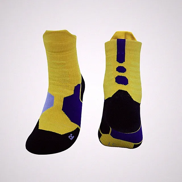 ZONBAILON Non-slip Training Socks for Basketball Cotton Athletic Socks 2 Pairs