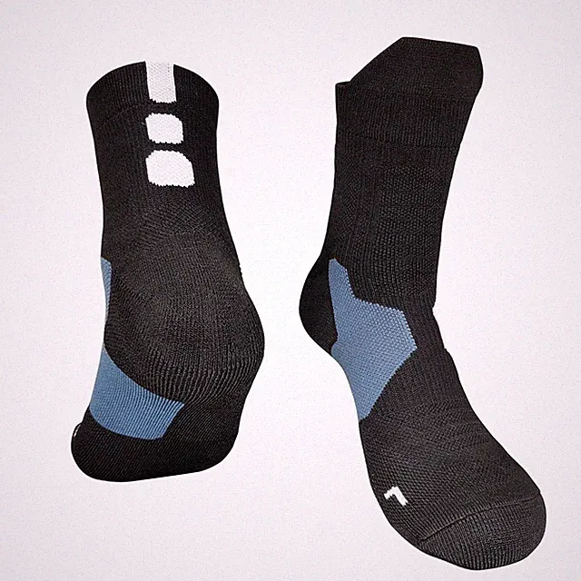 ZONBAILON Outdoor Towel Bottom Thick Sports Socks Basketball Socks For Men
